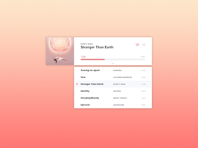 Desktop Music Player - Playlist View 008 app dailyui desktop minimal music player playlist simple ui