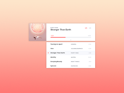 Desktop Music Player - Playlist View