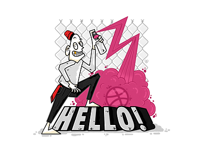 Hello Dribbble ! artwork debut debutshot design dribbble firstshot graffiti illustration