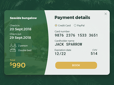 Credit card details