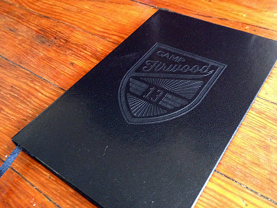 Firwood Notebook black book crest embossed logo product script vector wood