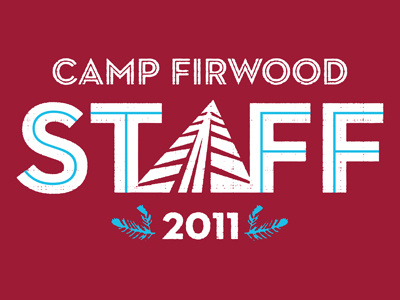 Camp Firwood Staff blue red t shirt text texture typography