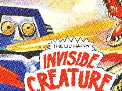 Invisible Creature SASE Club 2011 blue halftone monster orange red robot texture type typography