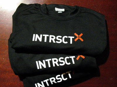 Intrsct T-shirt Printing black orange screen printing t shirt white