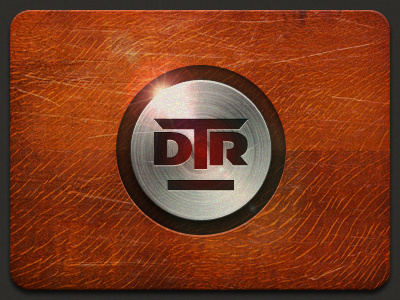 DTR Brushed Metal brown flare icon logo metal scratches texture wood