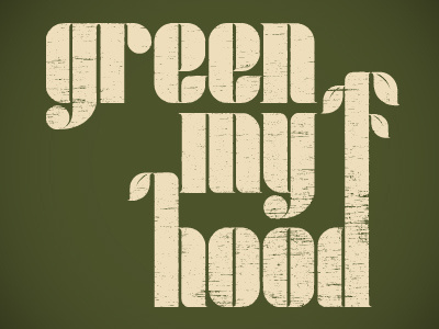 Green My Hood T-shirt Idea cream distress green leaves retro t shirt texture