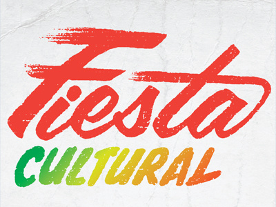Fiesta Cultural custom distress green knewave lasalle logo orange red texture type typography yellow