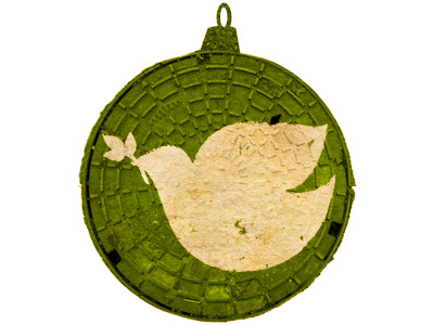 Urban Christmas christmas cream dove green man hole cover ornament texture urban