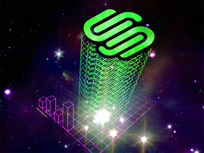 Squarespace Profitability Report 80s black distress graph green icon magenta squarespace commerce stars texture