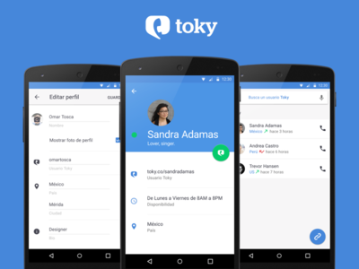 Toky for Android Concept android call material design toky voip