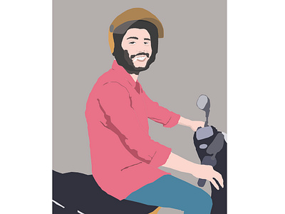 Portrait C animation design drawing flat illustration logo portrait web