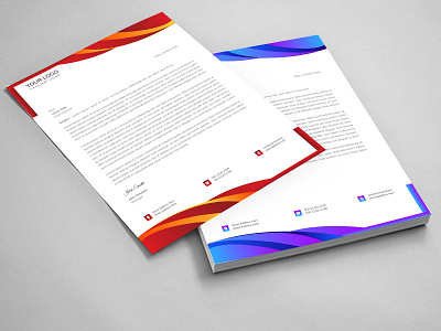 modern abstract colorful letterhead design a4 branding design illustration illustrator letterhead design logo minimal typography ux vector
