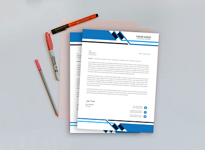 Clean And Modern Business Style Letterhead Design Template a4 animation app background branding colorful corporate design flat icon illustration layout leaflet letter logo page print typography vector web