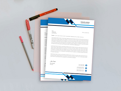Clean And Modern Business Style Letterhead Design Template