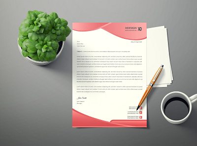 Letterhead Template Design a4 animation background branding design illustration illustrator layout leaflet minimal vector
