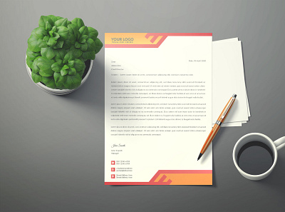 Modern business letterhead design template a4 abstract brochure business colorful company corporate design document geometric identity layout letterhead modern newsletter paper presentation print template vector