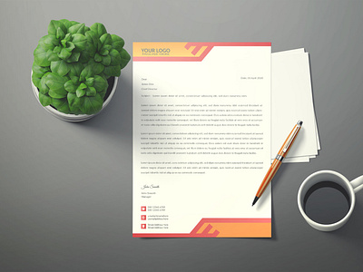 Modern business letterhead design template