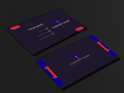 digital blue business card vector design