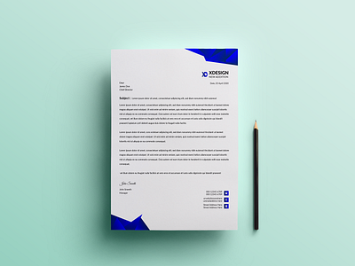 modern abstract colorful letterhead design with clean design