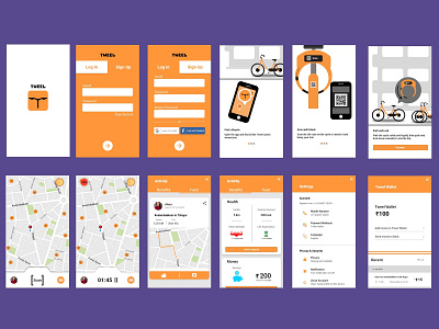 Tweel - Public Bicycle sharing App app dailyui ui ux