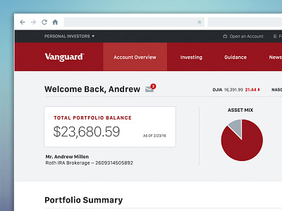 Vanguard Dashboard Refresh