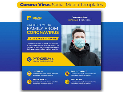 Corona Virus Social Media Templates ads banner pack corona banner corona virus coronavirus covid 19 covid 19 virus doctor emergency facebook ad facebook story