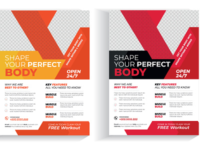 Corporate Business fitness gym flyer design template Vector layo abstract ad athletic banner battle brochure business card concept corporate cover creative cup design event fight fit fitness flyer gym