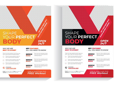 Corporate Business fitness gym flyer design template Vector layo