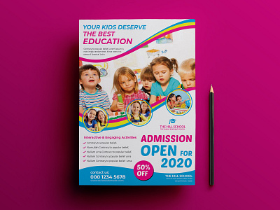 Kids Education Flyer Template academy flyer collage brochure collage flyer collage logo college college flyers course courses education education brochure education flyer education logo education program kid kids kids activity mba satwat school school brochure