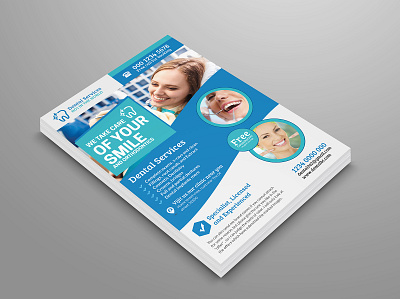 Dental Flyer blue business circle circles class classy clean corporate dental dentist doctor flyer happiness health medical multipurpose object objects pharmaceutical professional