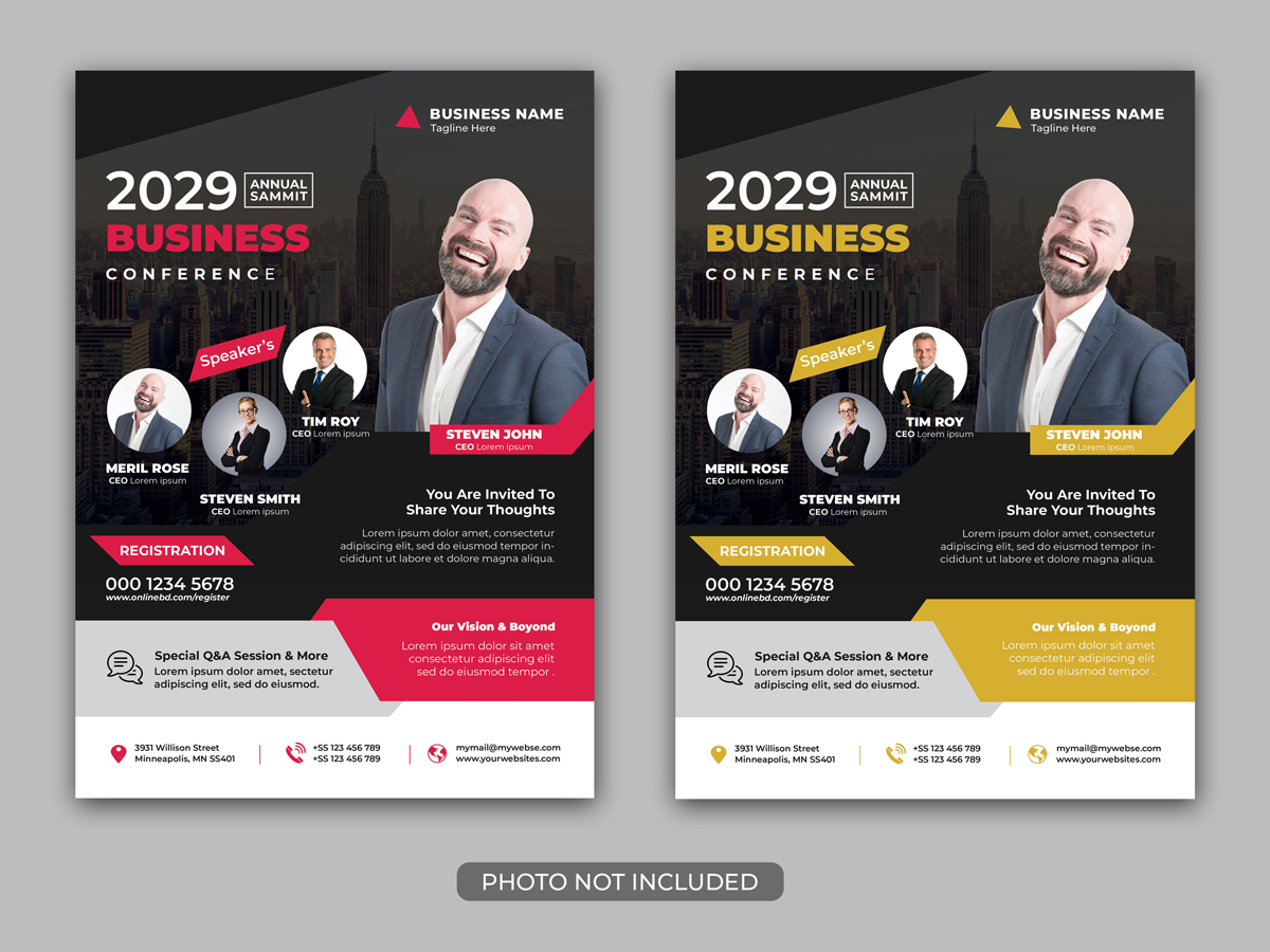 Business Conference Flyer Template by saad uddin on Dribbble Throughout Meeting Flyer Template