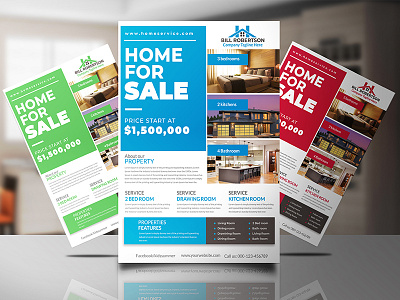 Real Estate Flyer Bundle advertising agency agent broker commercial flyer home house leaflet lease loan