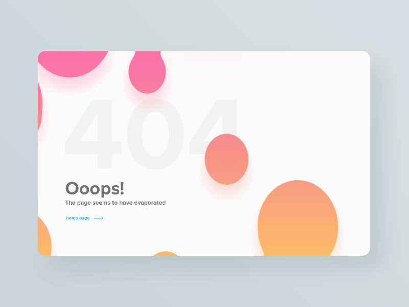 Animated 404 error page