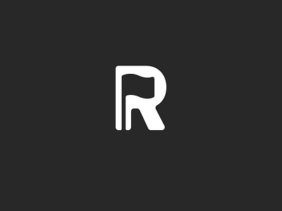 Rally Point app icon automotiv logo negative space logo r-logo rally sign typography