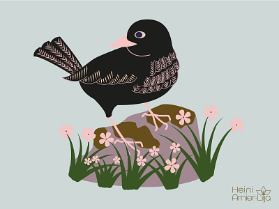 Mystic blackbird bird birds blackbird design garden illustration illustration art illustrator pastel vector