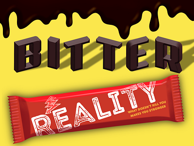 Bitter 🍫 Reality bitter chocolate lettering procreate reality red yellow