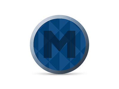 M blue logo m navy pattern triangle