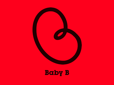 Baby B b baby black fetus logo red