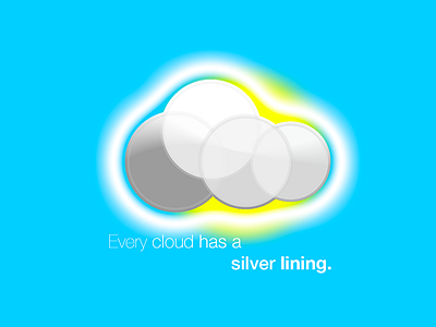 Every cloud has a silver lining. a blue cloud every grey has lining round silver sky sun white