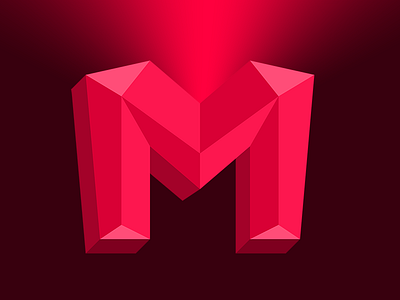 Red M letter logo 3d burgundy letter logo logo 3d m red