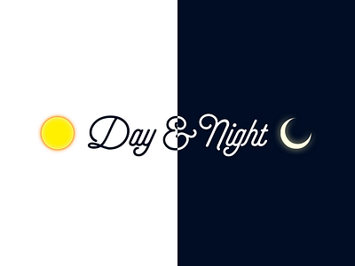 Day &Night crescent day navy night sun white