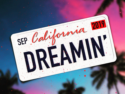 California dreamin’ california dreaming palm pink plate red sky