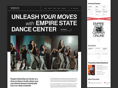 Empire State Dance Center concept dance desktop school ui ux website