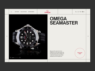 Omega Store (alt Swiss) concept desktop ecommerce hero omega online shop seamaster store swiss ui watch