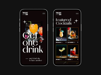 Twilight Bar bar cocktail cocktails concept drink drinks holiday restaraunt ui website weekend
