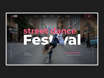 Street Dance Festival dance debut design desktop festival ui ux website