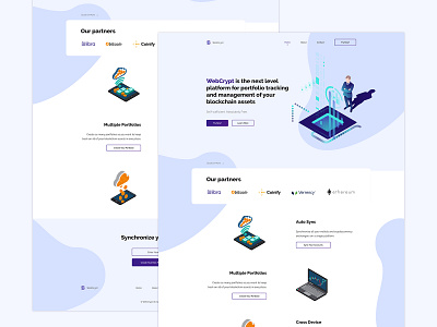 WebCrypt Landing blockchain concept cryptocurrency design desktop homepage interface landing landing page ui ux website