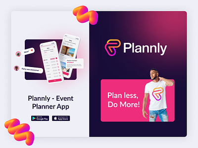 Brand Identity for Plannly I Event Planner App app calendar app scheduling brand identity branding event app interface event management event mobile app event organizer event planner app event planning invitation mobile app ui uiux