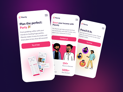 UX/UI Design for Event Planner App Plannly I Mobile Adaptive