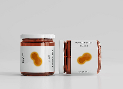 Minimal Peanut Butter Jar Label design elegant label design minimal premium product packaging